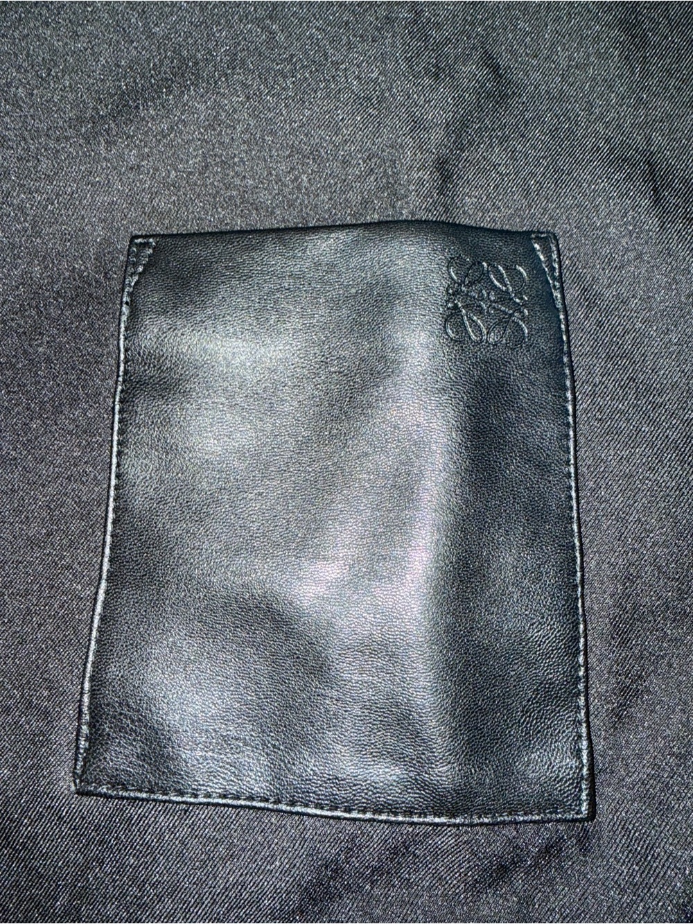 Loewe Black Lightweight Shirt Jacket with Leather Pocket large - Picture 2 of 5